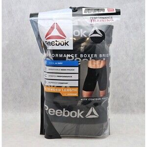 NWT Reebok Men's Performance Boxer Briefs, 4 Pack, Extended 7.5" Inseam Size XXL
